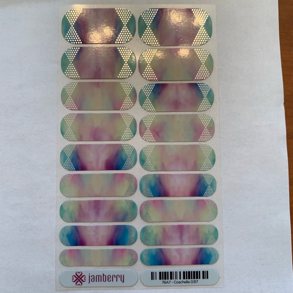 Jamberry Coachella Nail Wraps, NWT, Pastel Watercolors